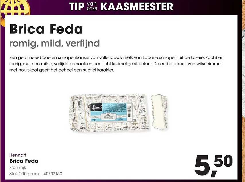 Hennart Brica Feda romig, mild, verfijnd
