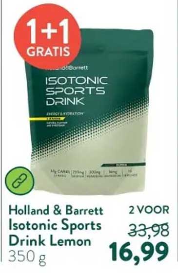 Holland & Barrett Isotonic Sports Drink Lemon 350 g 1+1 GRATIS
