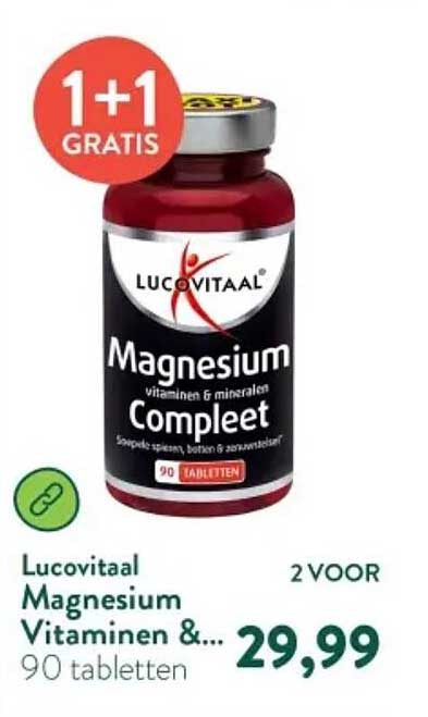 Lucovitaal Magnesium Vitaminen &... 90 tabletten 1+1 GRATIS