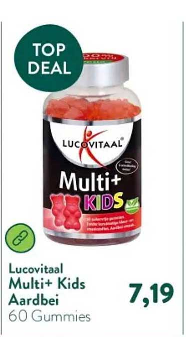 Lucovitaal Multi+ Kids Aardbei 60 Gummies