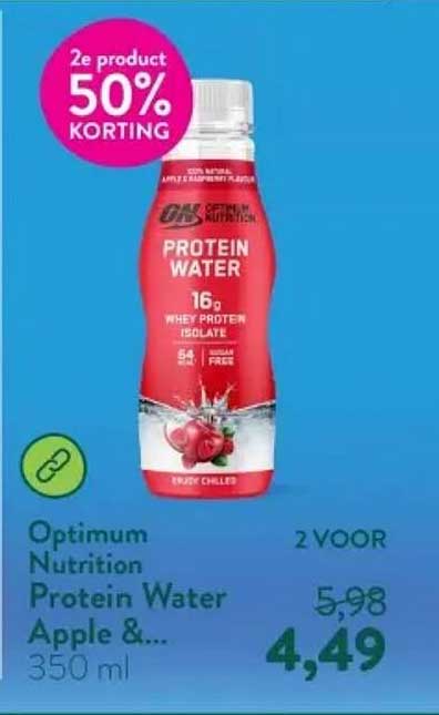 Optimum Nutrition Protein Water Apple &... 350 ml 2e product 50% korting