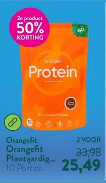 Orangfit Protein plantaardig... 10 Porties 2e product 50% korting