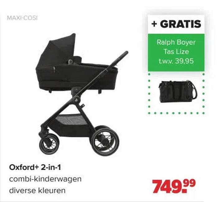 Oxford+ 2-in-1 combi-kinderwagen diverse kleuren + GRATIS Ralph Boyer Tas Lize t.w.v. 39.95