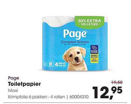 Page Toiletpapier Maxi Krimpfolie 6 pakken - 4 rollen 60004310 30% EXTRA VELLETJES