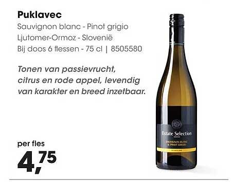 Puklavec Sauvignon blanc - Pinot grigio Ljutomer-Ormoz - Slovenië Bij doos 6 flessen - 75 cl | 8505580