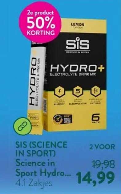 SIS (SCIENCE IN SPORT) Science in Sport Hydro... 4.1 Zakjes 2e product 50% KORTING