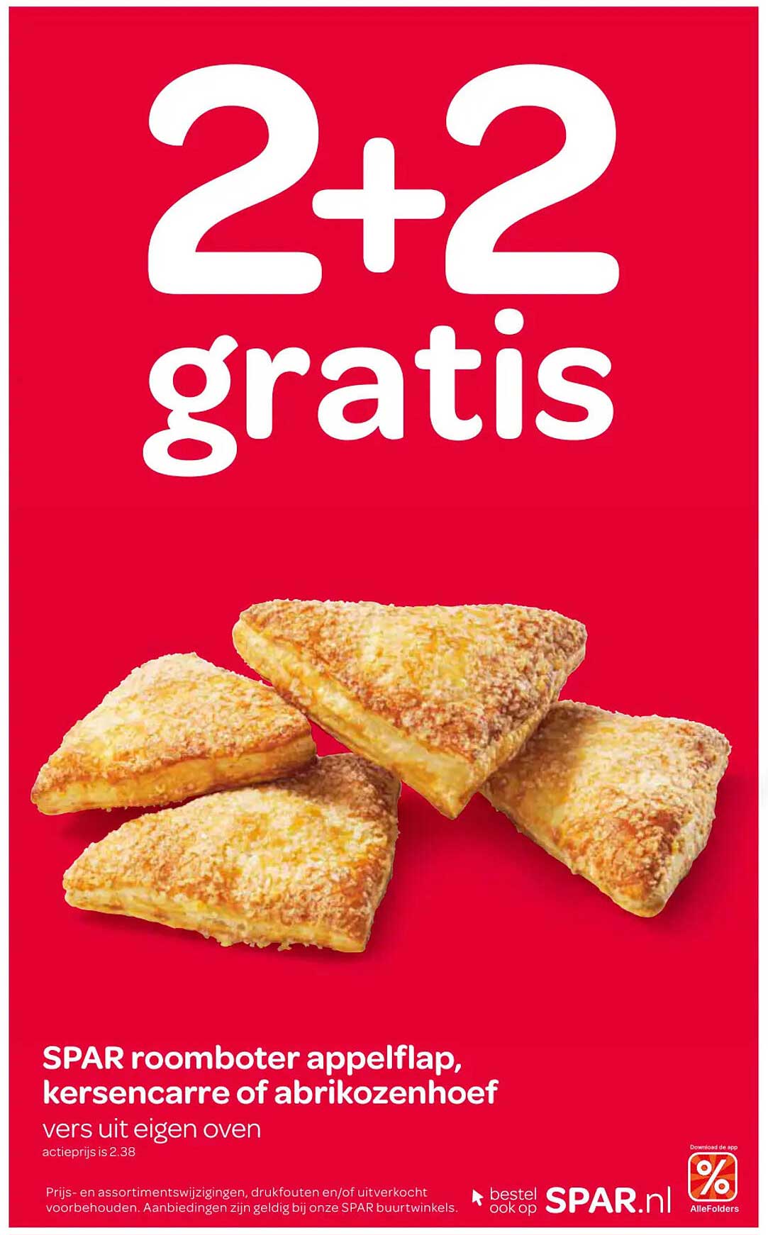 SPAR roomboter appelflap, kersencarré of abrikozenhoef vers uit eigen oven 2+2 gratis