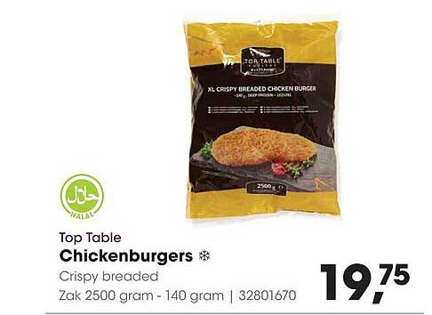 Top Table Chickenburgers Crispy breaded