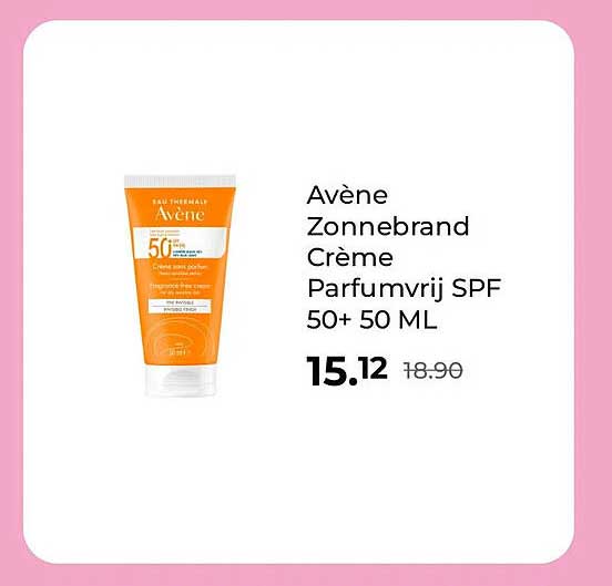Avène Zonnebrand Crème Parfumvrij SPF 50+ 50 ML