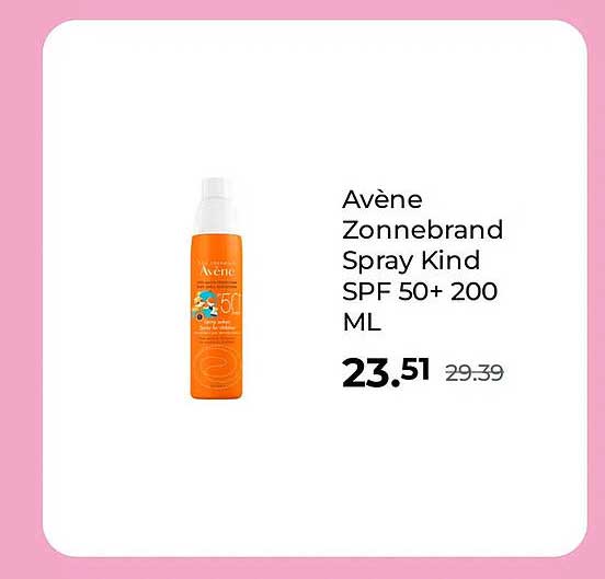 Avène Zonnebrand Spray Kind SPF 50+ 200 ML