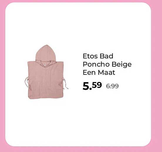 Etos Bad Poncho Beige Een Maat