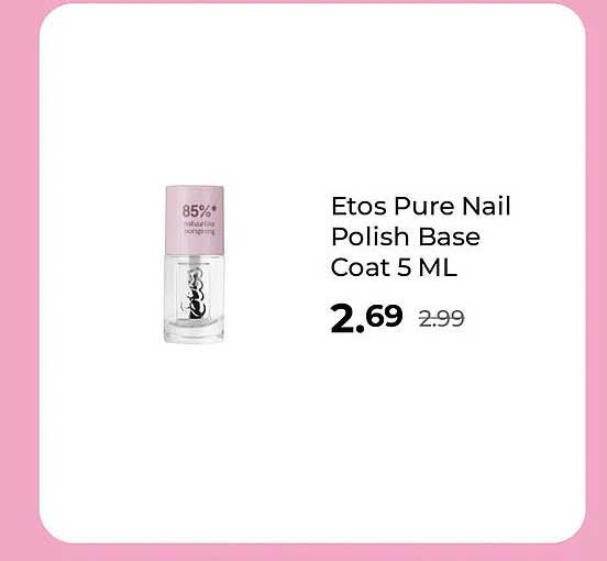 Etos Pure Nail Polish Base Coat 5 ML