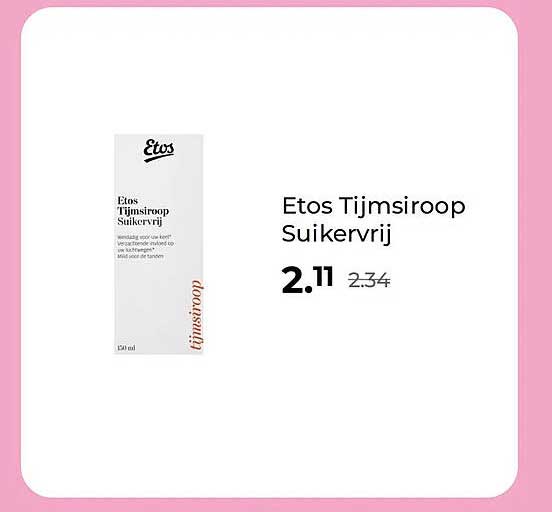 Etos Tijmsiroop Suikervrij