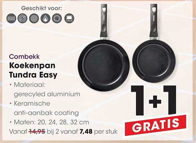 Koekenpan Tundra Easy 1+1 GRATIS