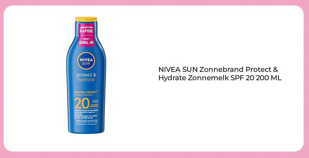 NIVEA SUN Zonnebrand Protect & Hydrate Zonnenmelk SPF 20 200 ML