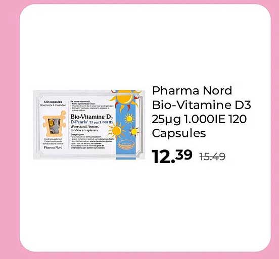 Pharma Nord Bio-Vitamine D3 25µg 1.000IE 120 Capsules