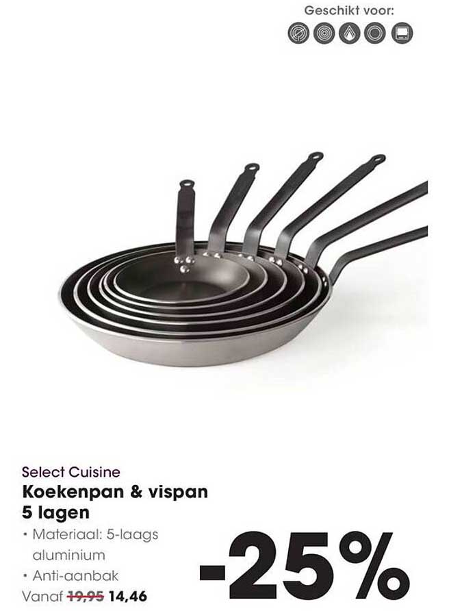 Select Cuisine Koekenpan & vispan 5 lagen