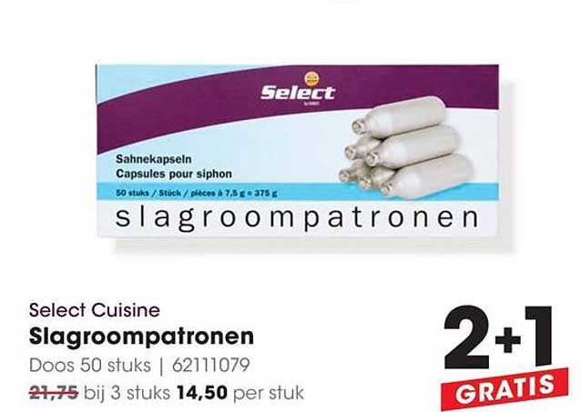 Select Cuisine Slagroompatronen
