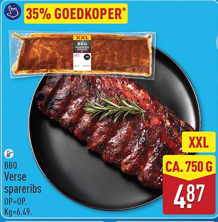BBQ Verse spareribs 35% goedkoper*