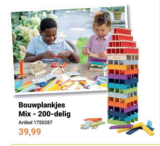 Bouwplankjes Mix - 200-delig