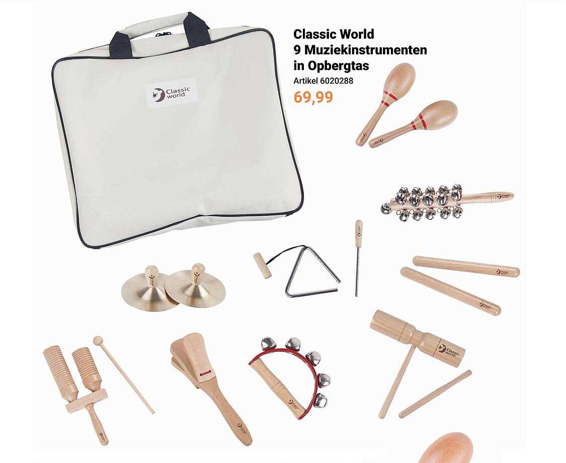 Classic World 9 Muziekinstrumenten in Opbergtas