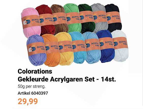 Colorations Gekleurde Acrylgaren Set - 14st.