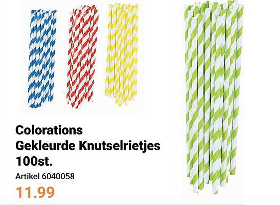 Colorations Gekleurde Knutselrietjes 100st.