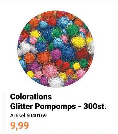 Colorations Glitter Pompoms - 300st.