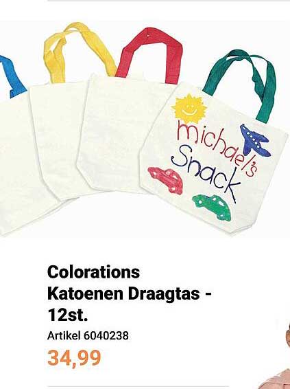 Colorations Katoenen Draagtas - 12st.