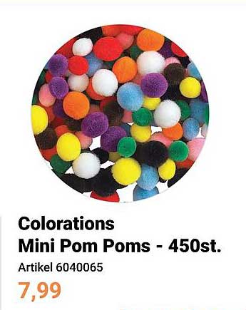 Colorations Mini Pom Poms - 450st.