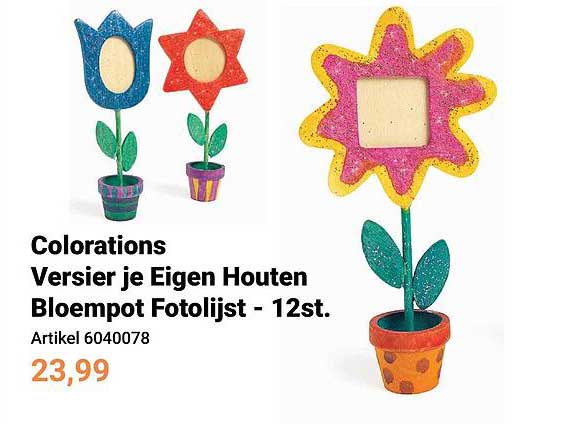 Colorations Versier je Eigen Houten Bloempot Fotolijst - 12st.