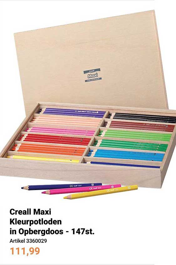 Creall Maxi Kleurpotloden in Opbergdoos - 147st.
