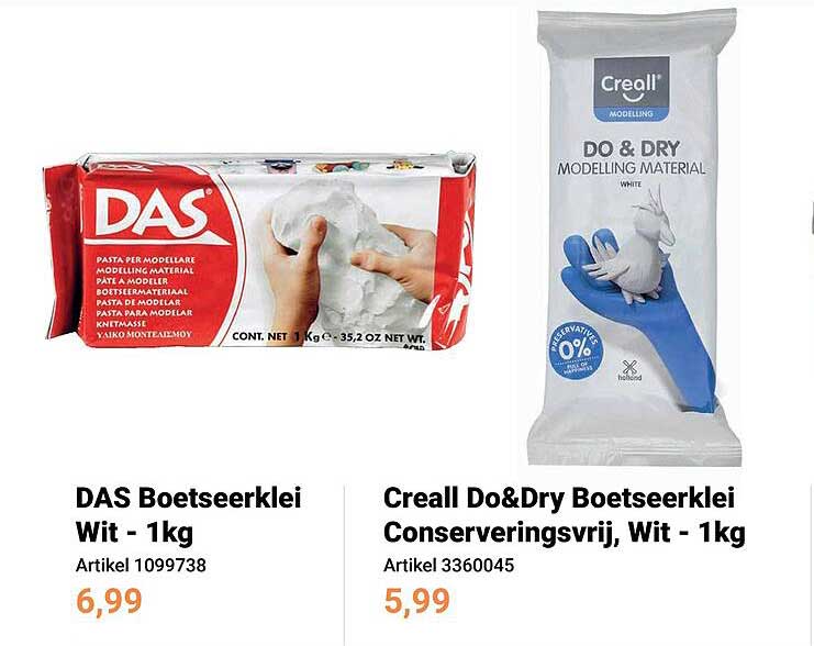 DAS Boetseerklei Wit - 1kg