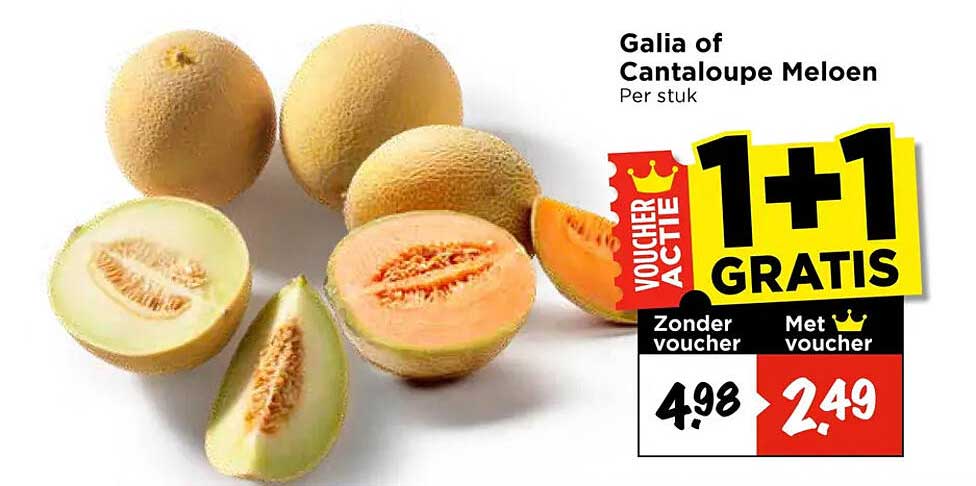 Galia of Cantaloupe Meloen 1+1 gratis