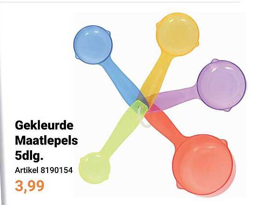 Gekleurde Maatlepels 5dlg.