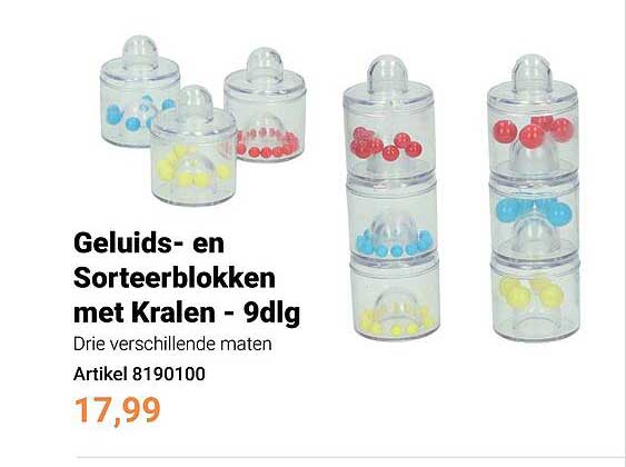 Geluids- en Sorteerblokken met Kralen - 9dlg