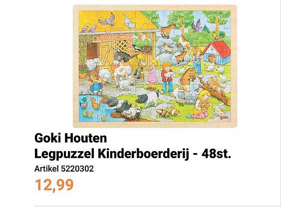 Goki Houten Legpuzzel Kinderboerderij - 48st.