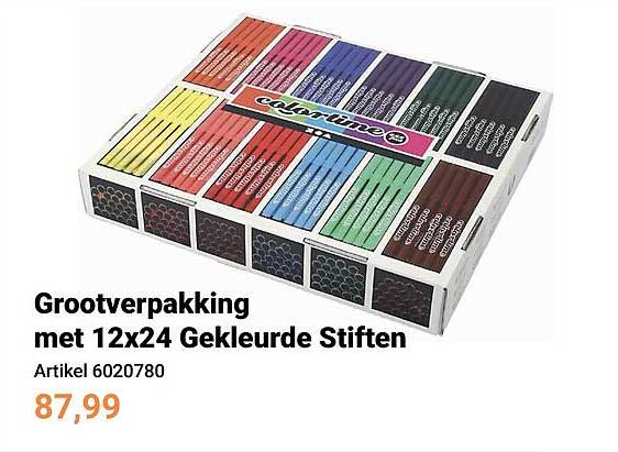 Grootverpakking met 12x24 Gekleurde Stiften