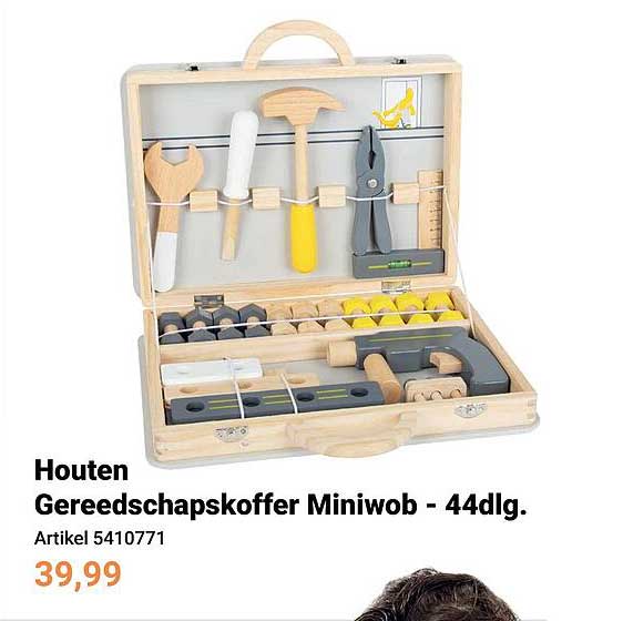 Houten Gereedschapskoffer Miniwob - 44dlg.
