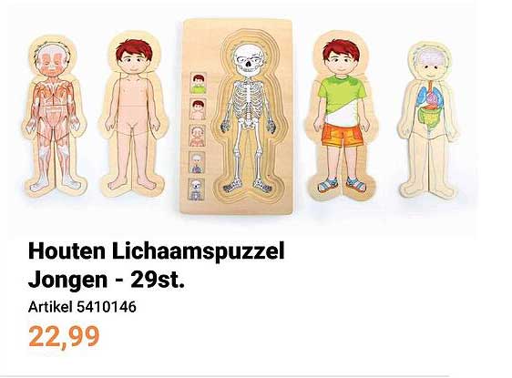 Houten Lichaamspuzzel Jongen - 29st.