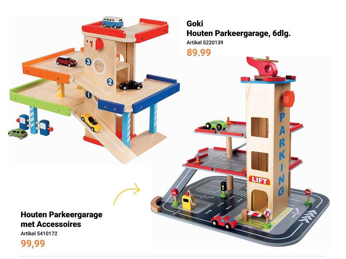 Houten Parkeergarage met Accessoires