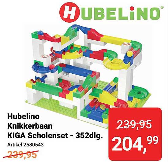 Hubelino Knikkerbaan KIGA Scholenset - 352dlg.