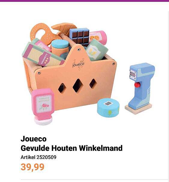 Joueco Gevulde Houten Winkelmand