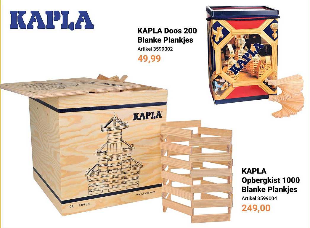 KAPLA Doos 200 Blanke Plankjes