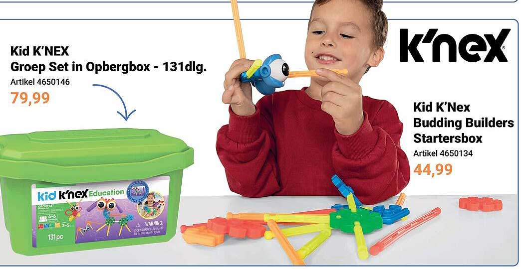 Kid K'NEX Groep Set in Opbergbox - 131dlg.