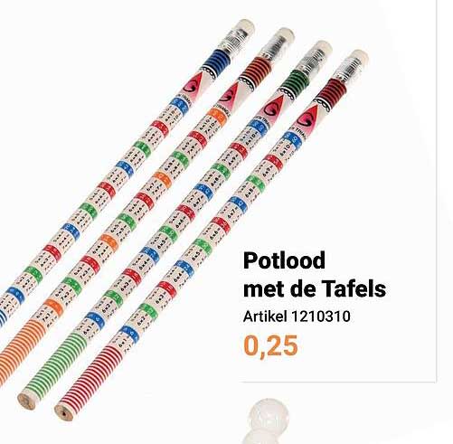 Potlood met de Tafels
