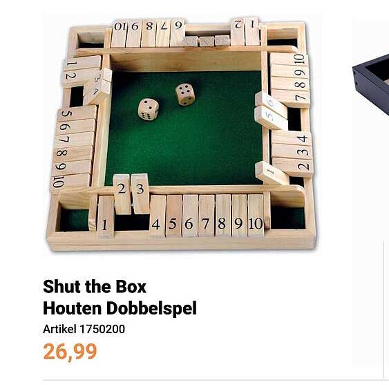 Shut the Box Houten Dobbelspel