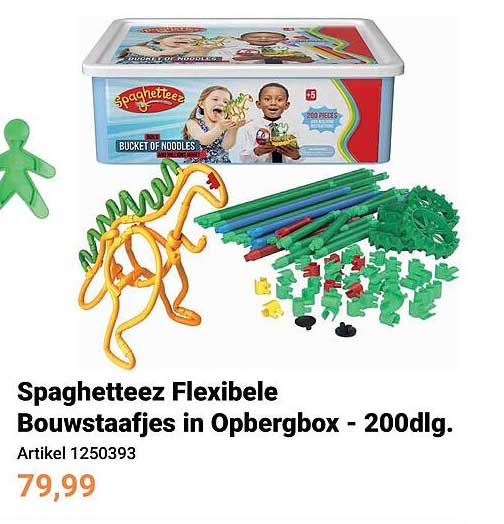 Spaghettieez Flexibele Bouwstaafjes in Opbergbox - 200dlg.