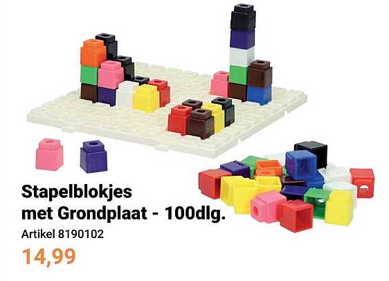 Stapelblokjes met Grondplaat - 100dlg.