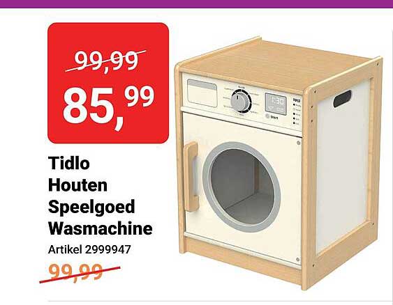 Tidlo Houten Speelgoed Wasmachine